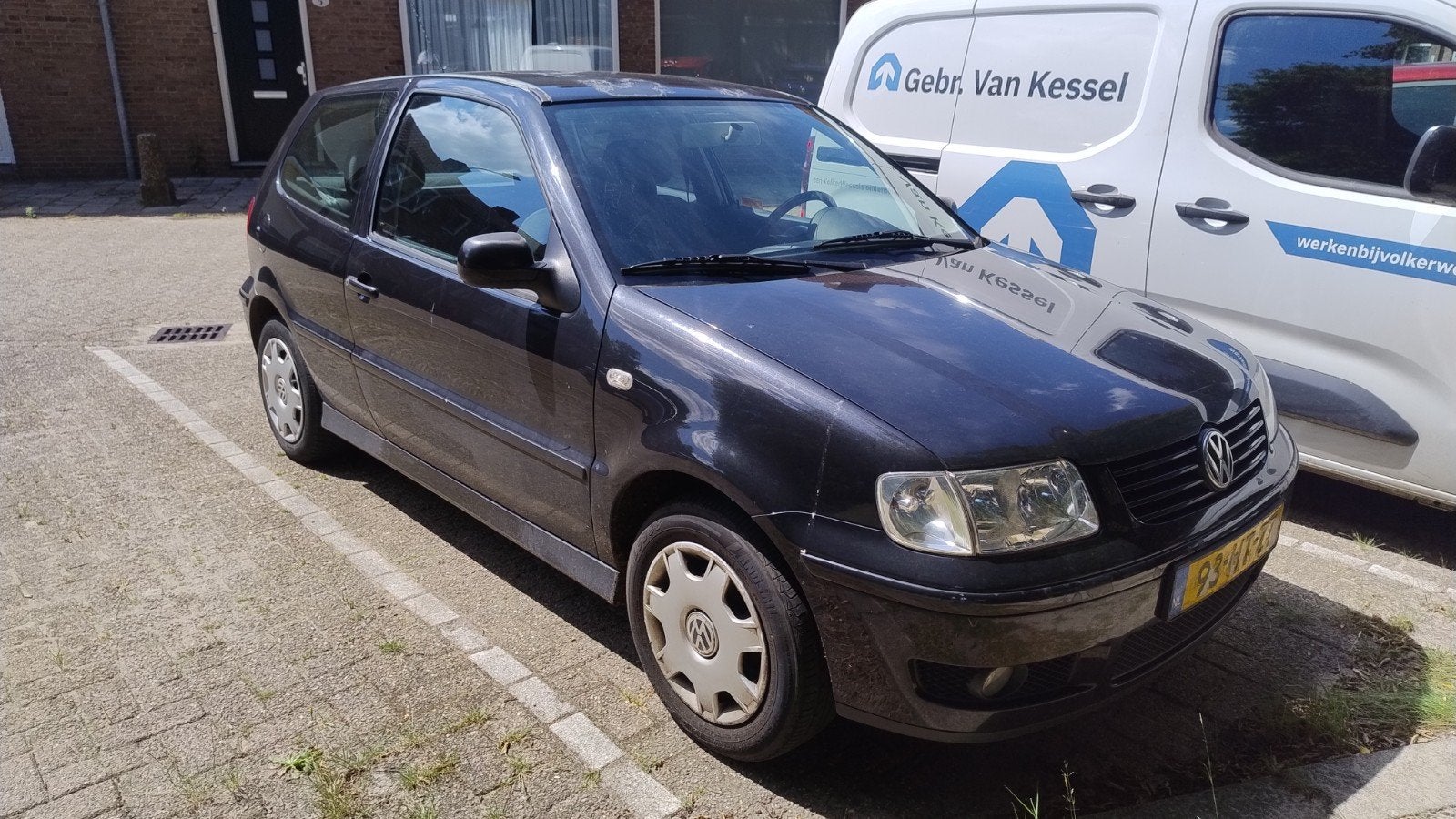 Volkswagen Polo 1.4 44KW 2002 Zwart KM 158000 Nap, Auto's, Volkswagen, Voorwielaandrijving, 31 €/maand, 4 cilinders, Zwart