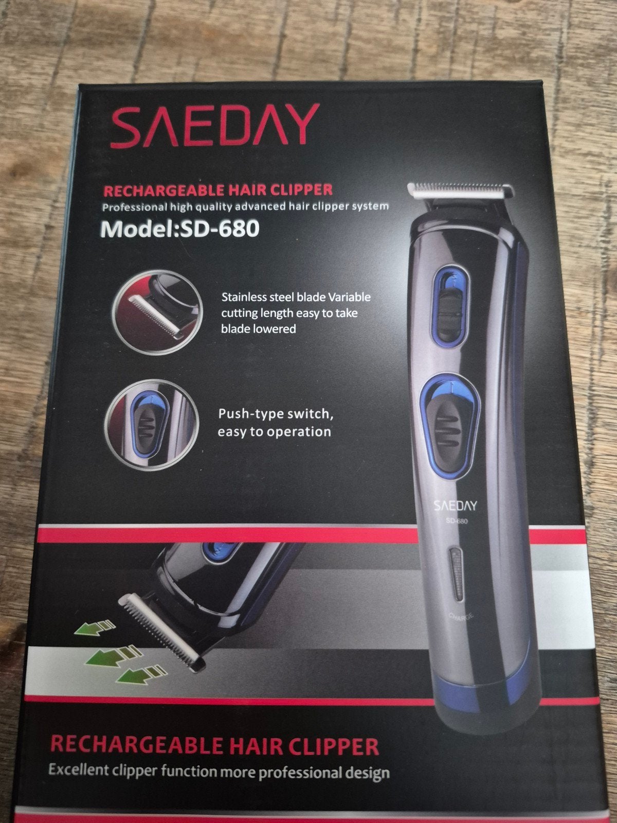 SAEDAY Tondeuse SD-680 - Oplaadbare Haartrimmer, Ophalen of Verzenden, Nieuw, Tondeuse