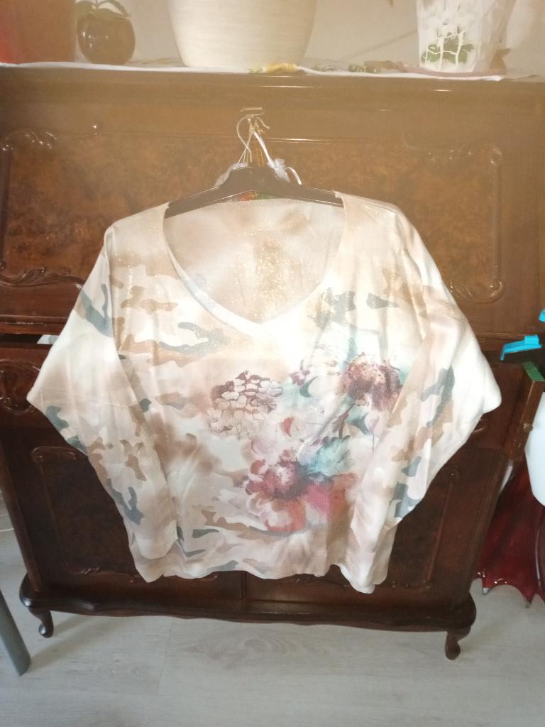 Te koop dunne berge gevlekte trui maat XL, Ophalen of Verzenden, Nieuw, Maat 46/48 (XL) of groter, Beige