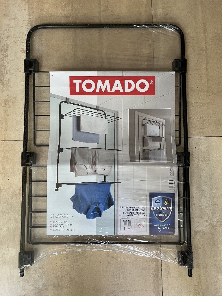Tomado compact droogrek zwart Gale (nieuw in verpakking), Tuin en Terras, Droogmolens en Wasrekken, Ophalen, Nieuw, Wasrek