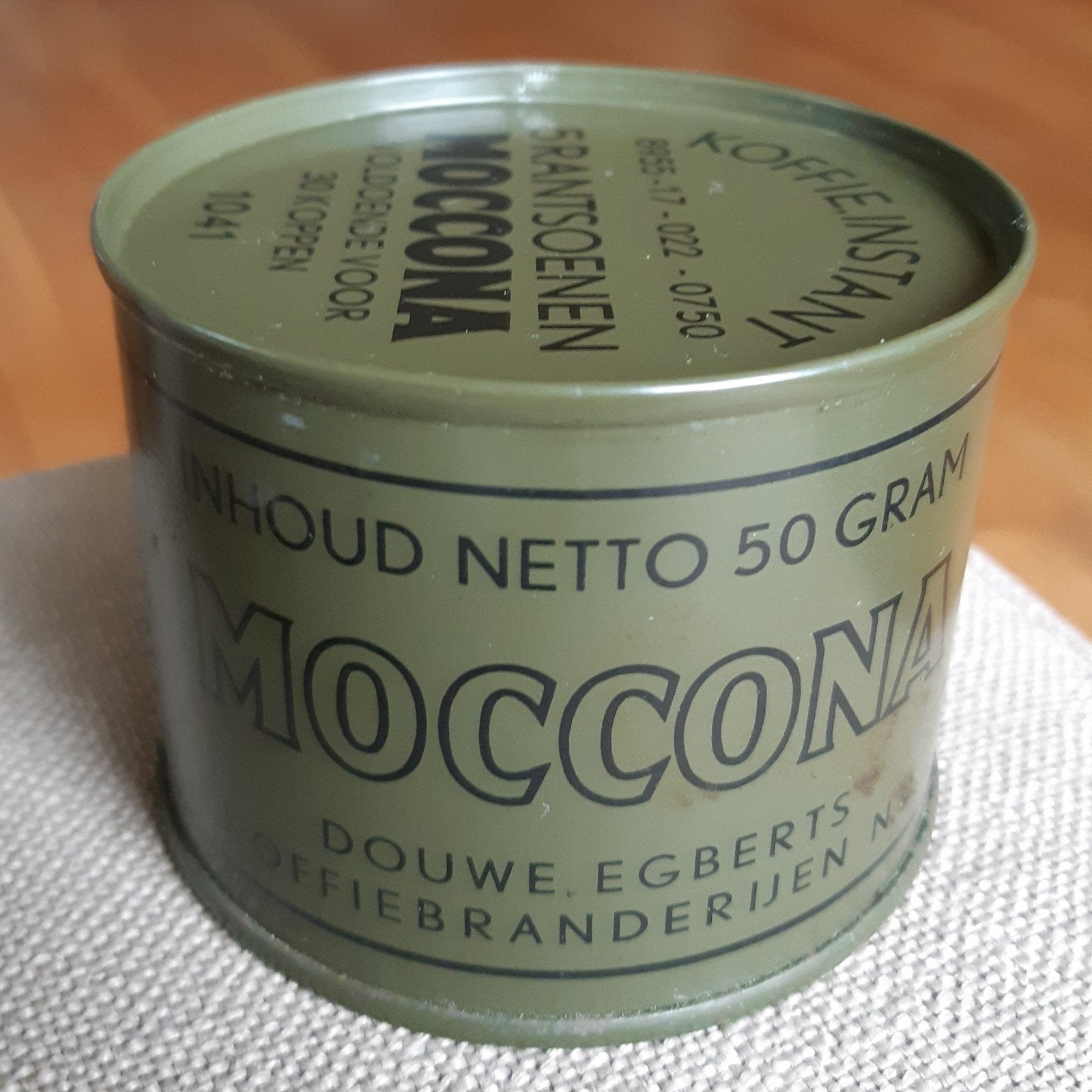 Vintage Rantsoen blikje Moccona Koffie Militair, Ophalen of Verzenden