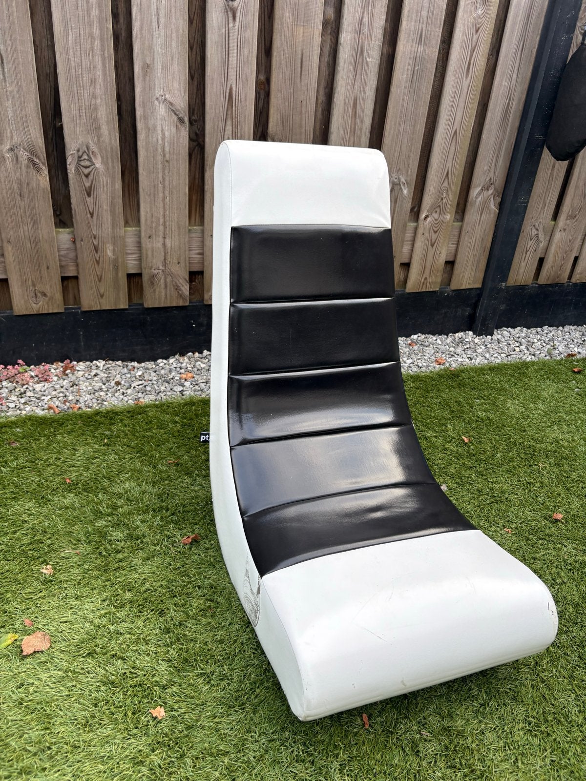 PT Living Gaming Stoel - Zwart/Wit, Ophalen, Gebruikt, Zwart, Leer