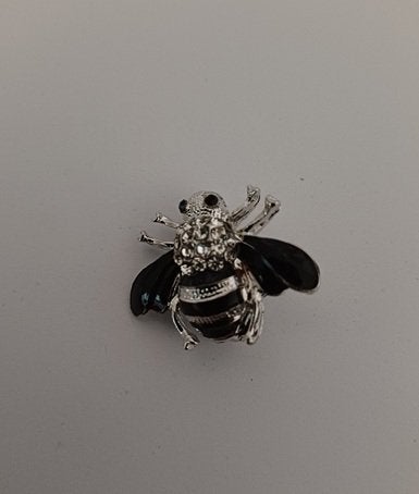 Broche vlieg zwarte vleugels strass, Verzenden, Nieuw, Zwart, Overige materialen