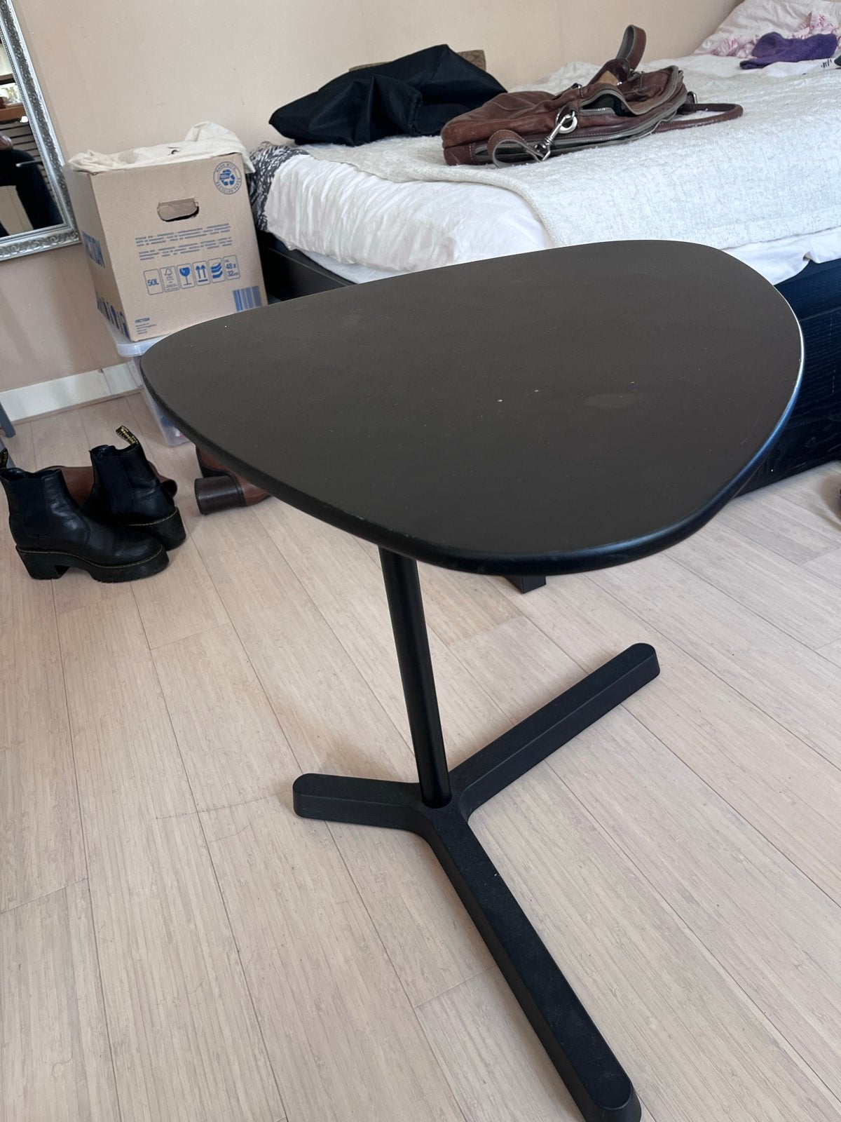 Ikea bijzettafel, zwart, verstelbaar, Ophalen, Gebruikt, Metaal of Aluminium, 55 tot 75 cm