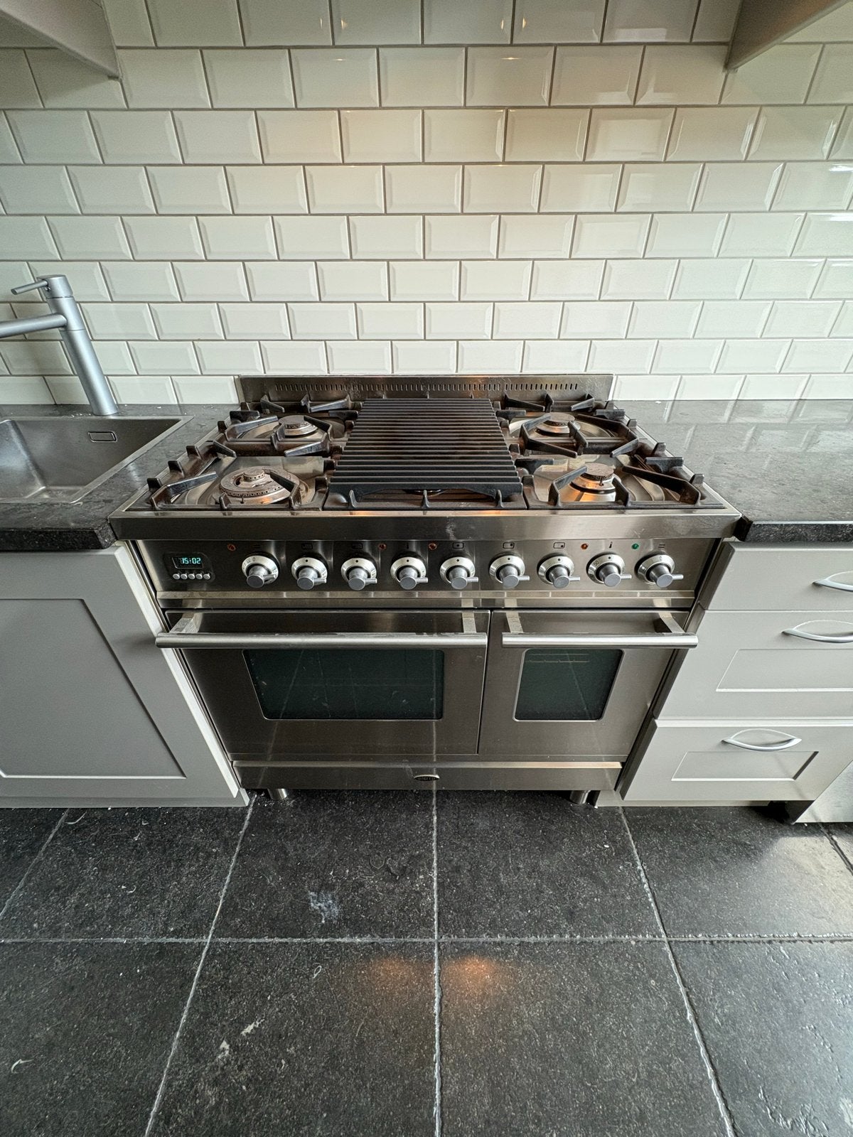 Boretti Fornuis met Dubbele Oven en Grill - 90x61x86,5 cm, Ophalen, Gebruikt, 60 cm of meer, Grill