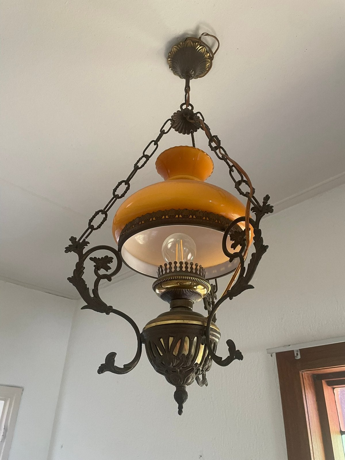 Vintage antieke hanglamp, Ophalen