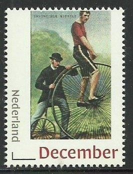Persoonlijke december zegel Oude fietsen, Postzegels en Munten, Ophalen of Verzenden, Na 1940, Postfris