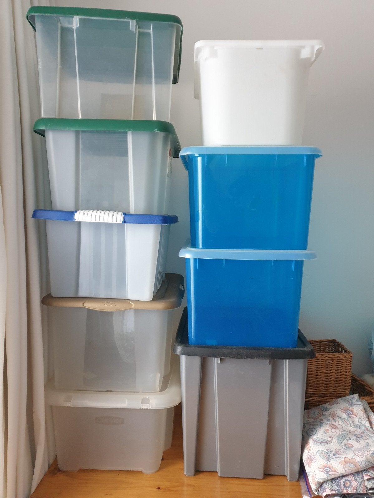 plastic opberg boxen met deksel., Ophalen, Minder dan 35 cm, Minder dan 50 cm, Minder dan 40 cm