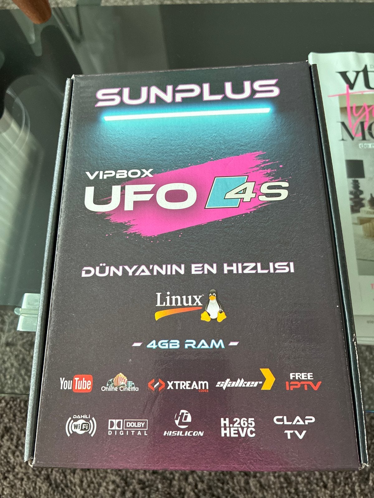 Sunplus VIPBOX UFO 4S IPTV Box - Linux, 4GB RAM, WiFi, Ophalen of Verzenden, Nieuw, Decoder