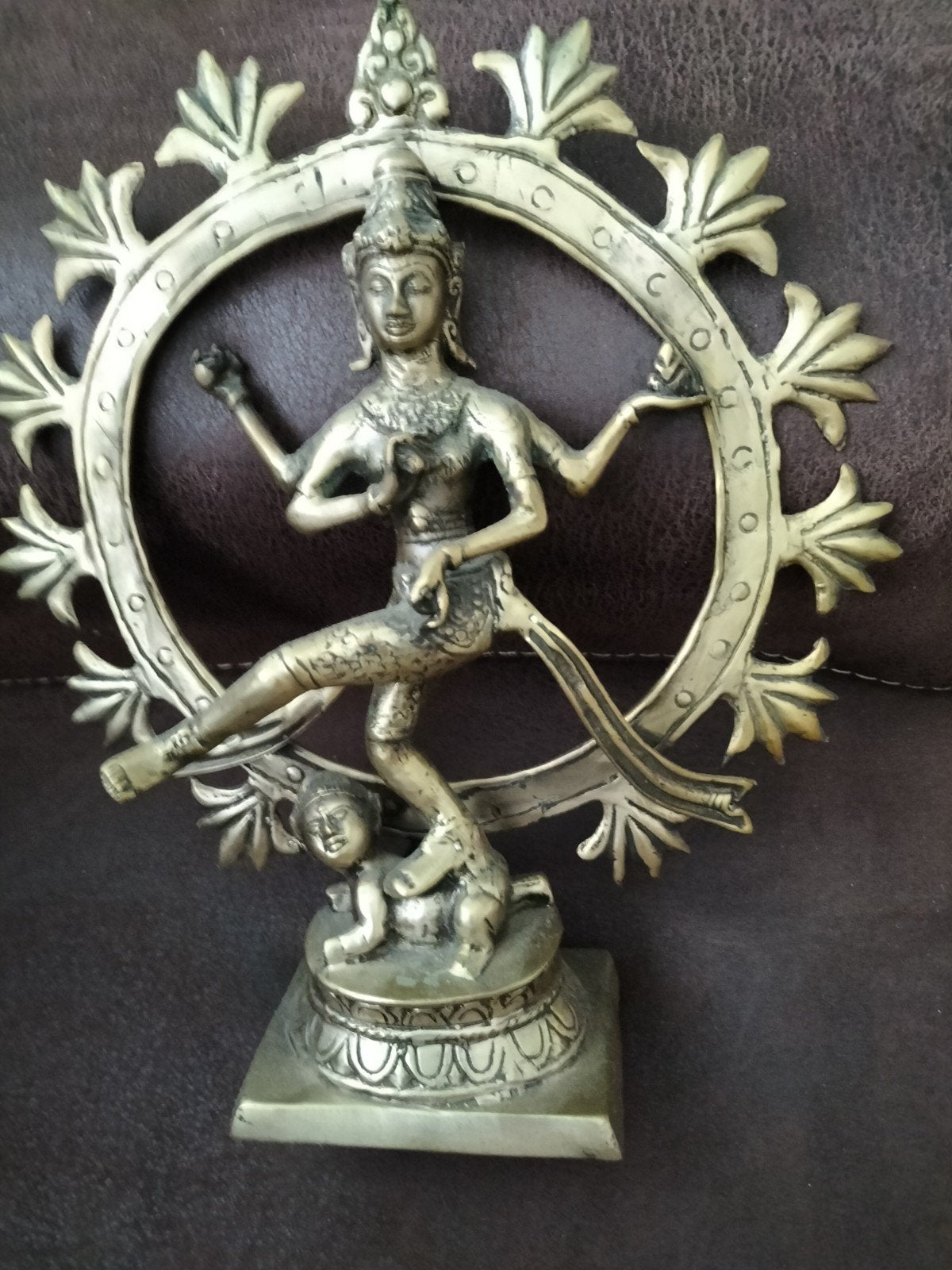Bronzen beeld van Shiva Nataraja, India, Handgemaakt, Goud, India, Ophalen of Verzenden