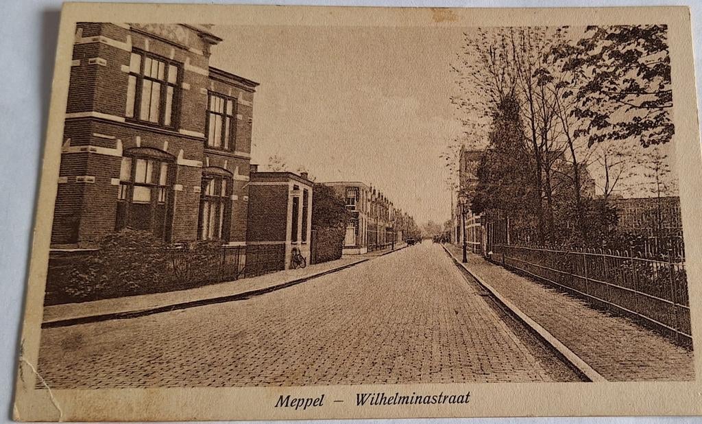 Ansichtkaart Meppel Wilhelminastraat - Gelopen, Ophalen of Verzenden, Voor 1920, Gelopen, Drenthe