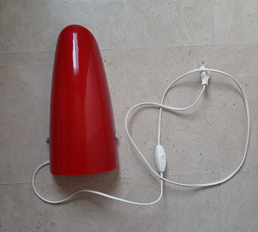 Blikvanger Rode Vintage Design Wandlamp aan-uit Schakelaar, Ophalen, Met schakelaar, Rood, Zo goed als nieuw