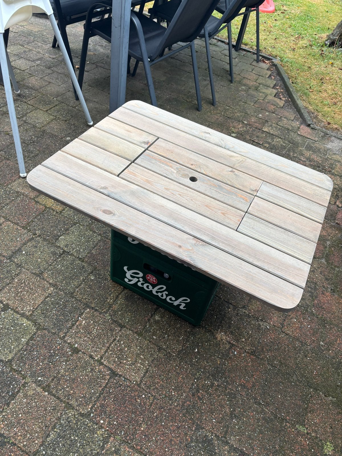 Bierkrat tafel / statafel, Tuin en Terras, Ophalen, Nieuw, Rechthoekig, Hout