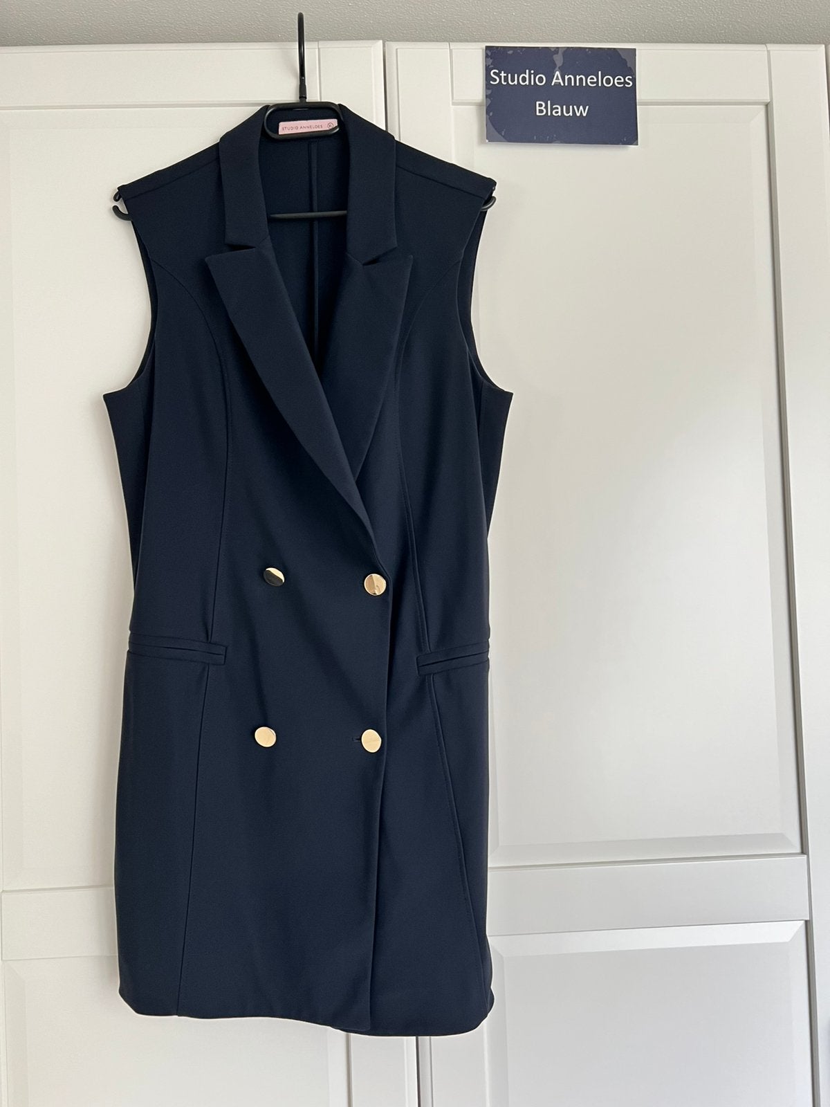 Studio anneloes jazzy bonded gilet blazer XL donkerblauw, Blauw, Maat 46/48 (XL) of groter, Ophalen of Verzenden, Zo goed als nieuw
