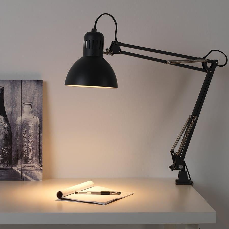 IKEA Bureaulamp Antraciet / Donkergrijs – met klem – Compact, Huis en Inrichting, Nieuw, Ophalen of Verzenden, Modern, Metaal