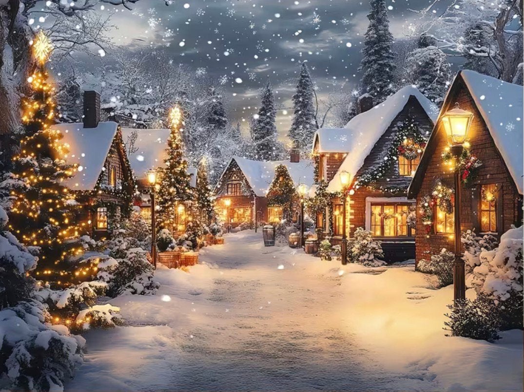 Prachtig! Winter Feestdoek sneeuw kerstdorp bijna 5 meter!, Ophalen of Verzenden, Nieuw, Versiering, Overige