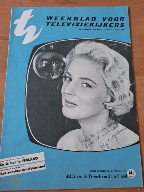 TV magazine 1959 Miss Finland Dorus Tom Manders Don Camillo, Verzenden, Gelezen, Muziek, Film of Tv
