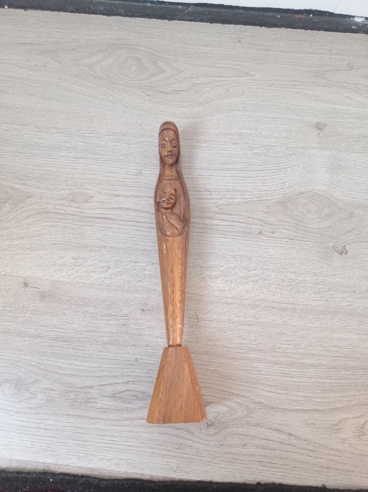 Houten beeldje Maria met Kindje Jezus - Filipijnen, Ophalen of Verzenden, Handgemaakt, 20 - 50 cm, Beeld