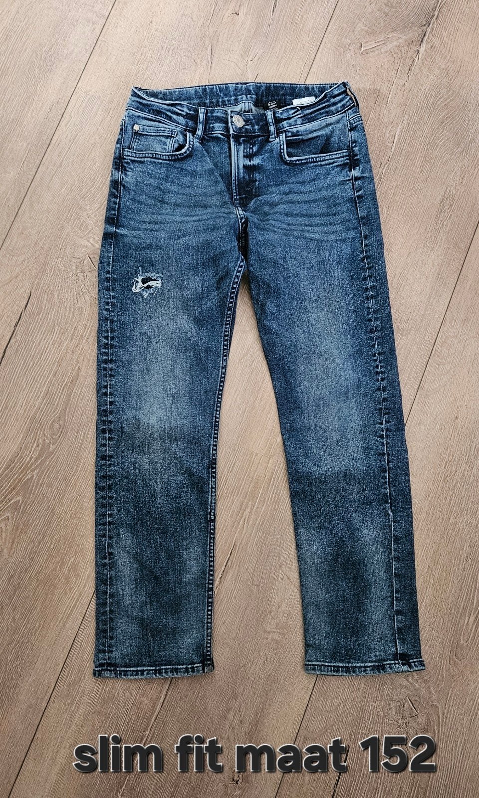 spijkerbroek blauw slim fit maat 152, Ophalen of Verzenden, Zo goed als nieuw, Jongen, Broek