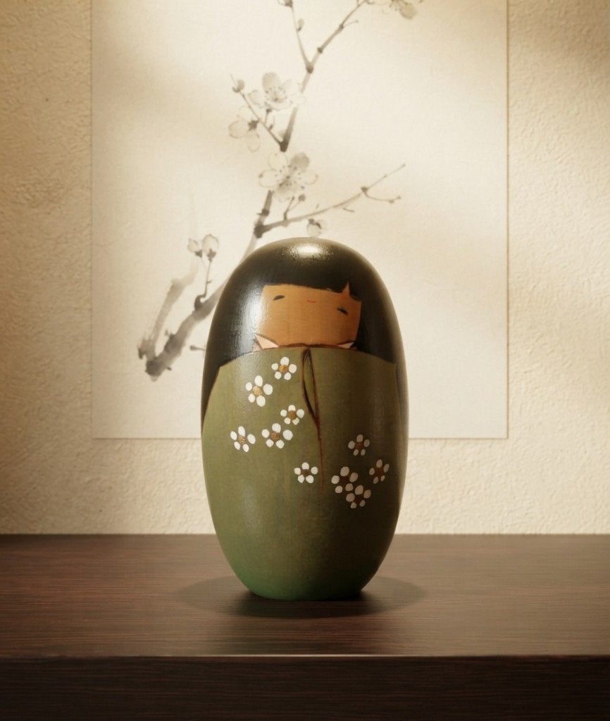 Mooie Haru no kagayaki Kokeshi van Usaburo, Hout, Ophalen of Verzenden, Japan, 12 cm