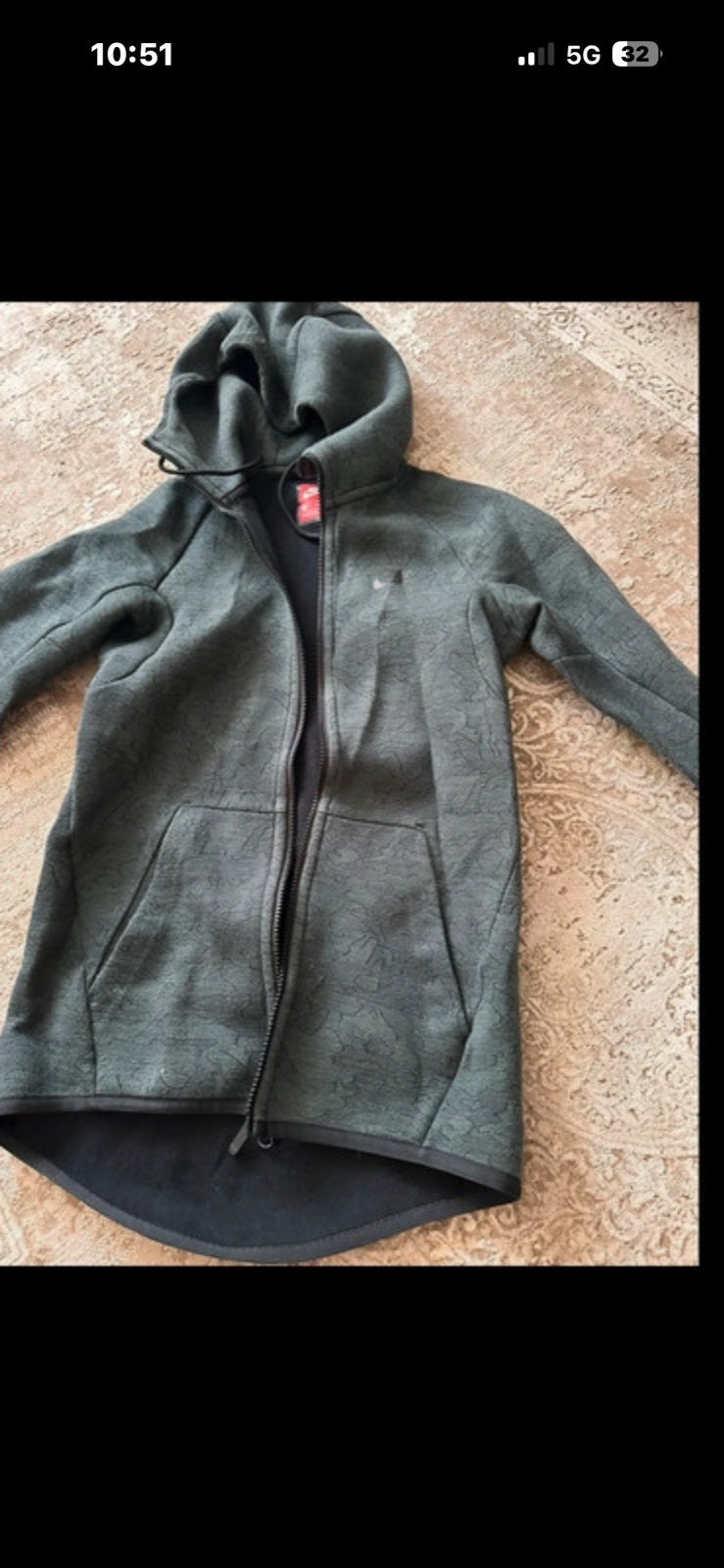 Nike Tech Fleece Hoodie - Donkergrijs - Maat XS, Ophalen of Verzenden, Zo goed als nieuw, Maat 46 (S) of kleiner, Groen