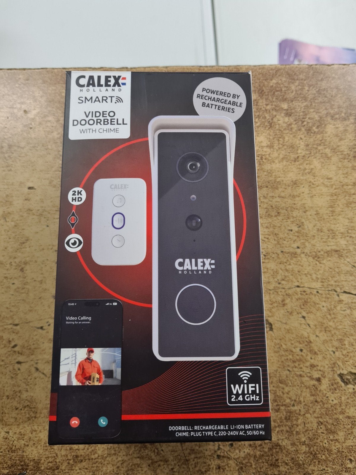 calex Slimme Deurbel met Camera - Draadloos - Nieuw, Ophalen of Verzenden, Bewegingsdetectiesensor, Nieuw, Draadloos