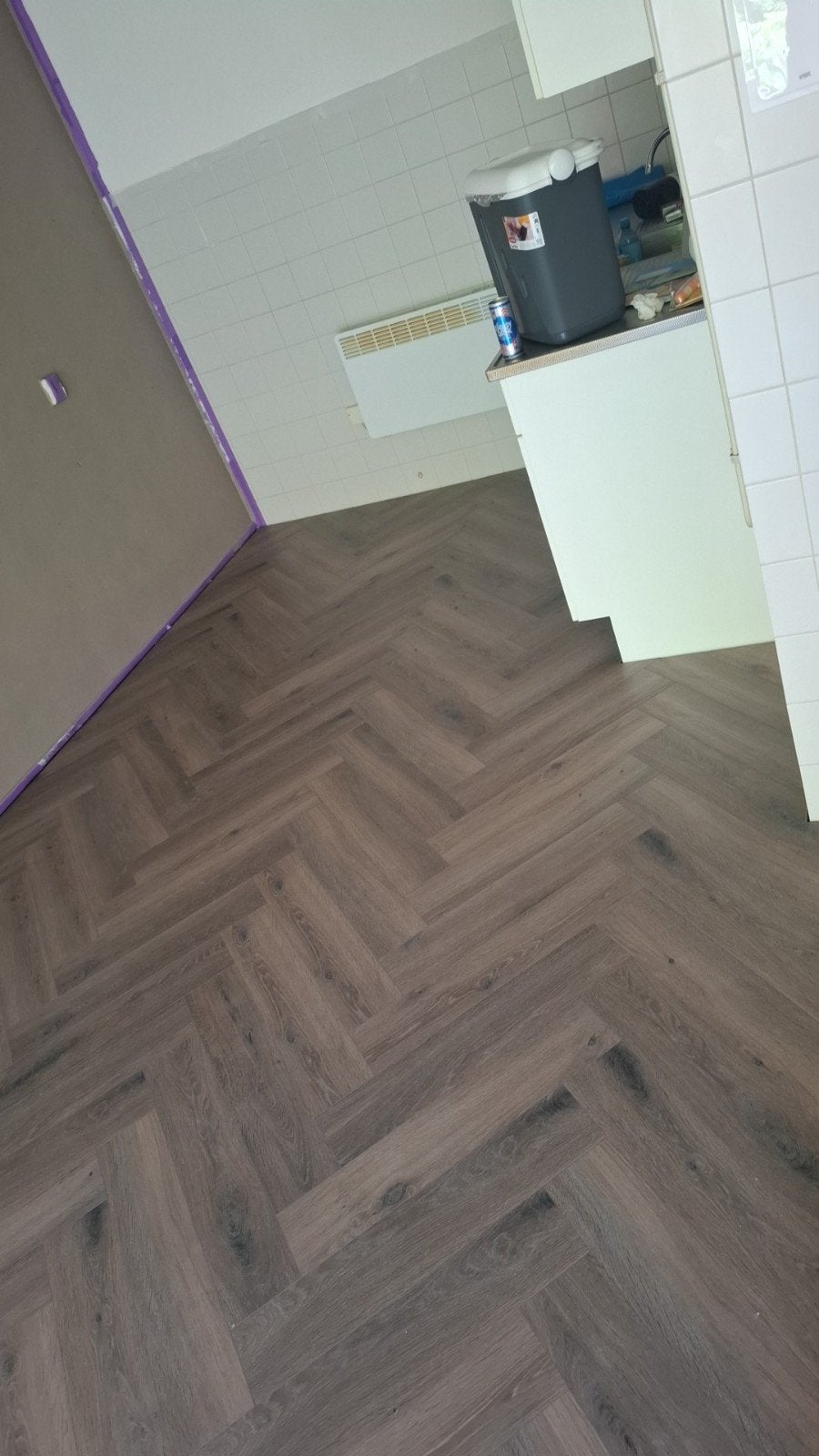 Nieuw visgraat laminaat en ondervloer over!, Ophalen, 30 cm of meer, 50 tot 150 cm, Nieuw