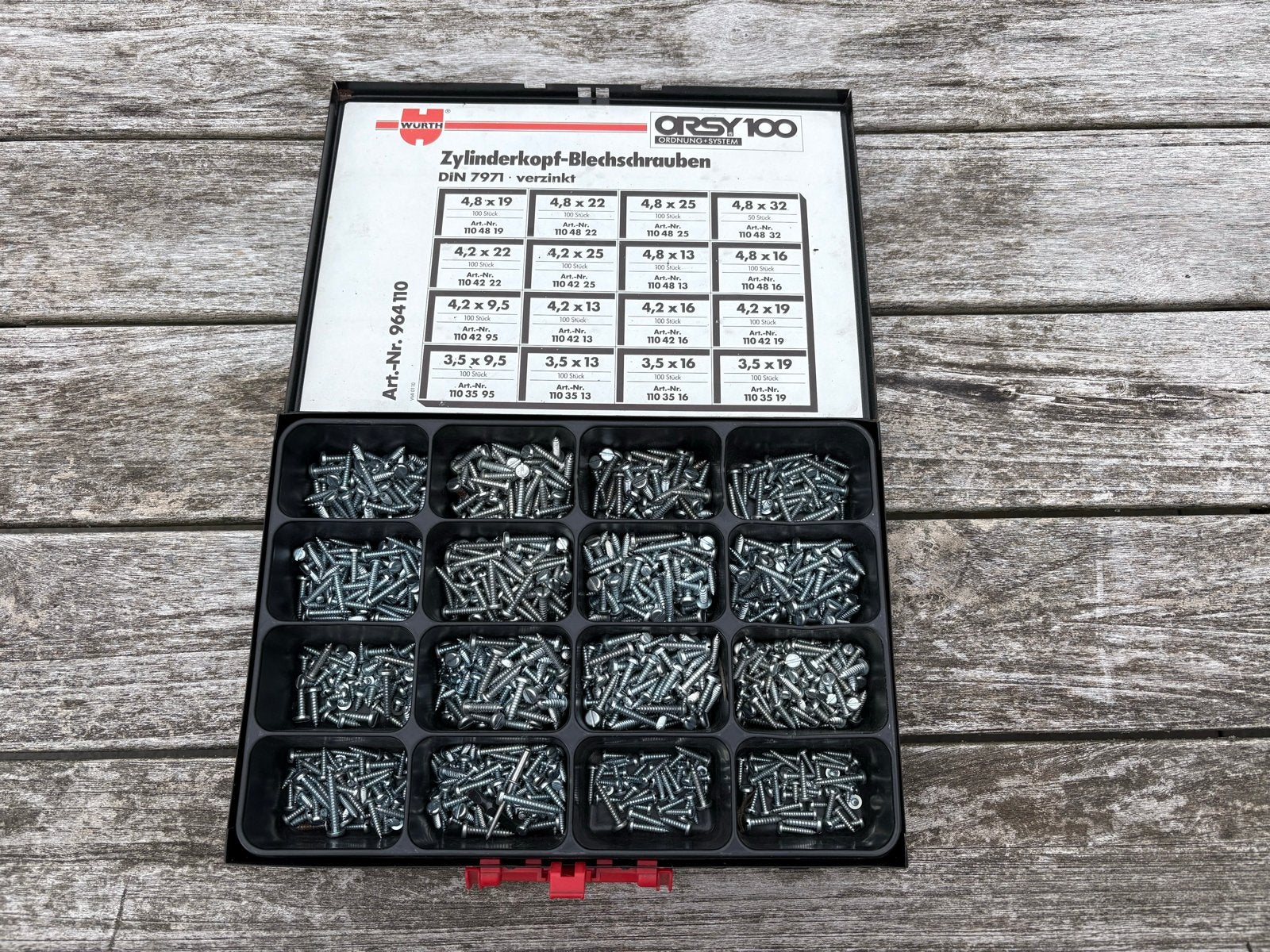 Wurth Schroeven Set - Zylinderkopf-Blechschrauben, Ophalen, Gebruikt, Minder dan 50 mm, Schroeven