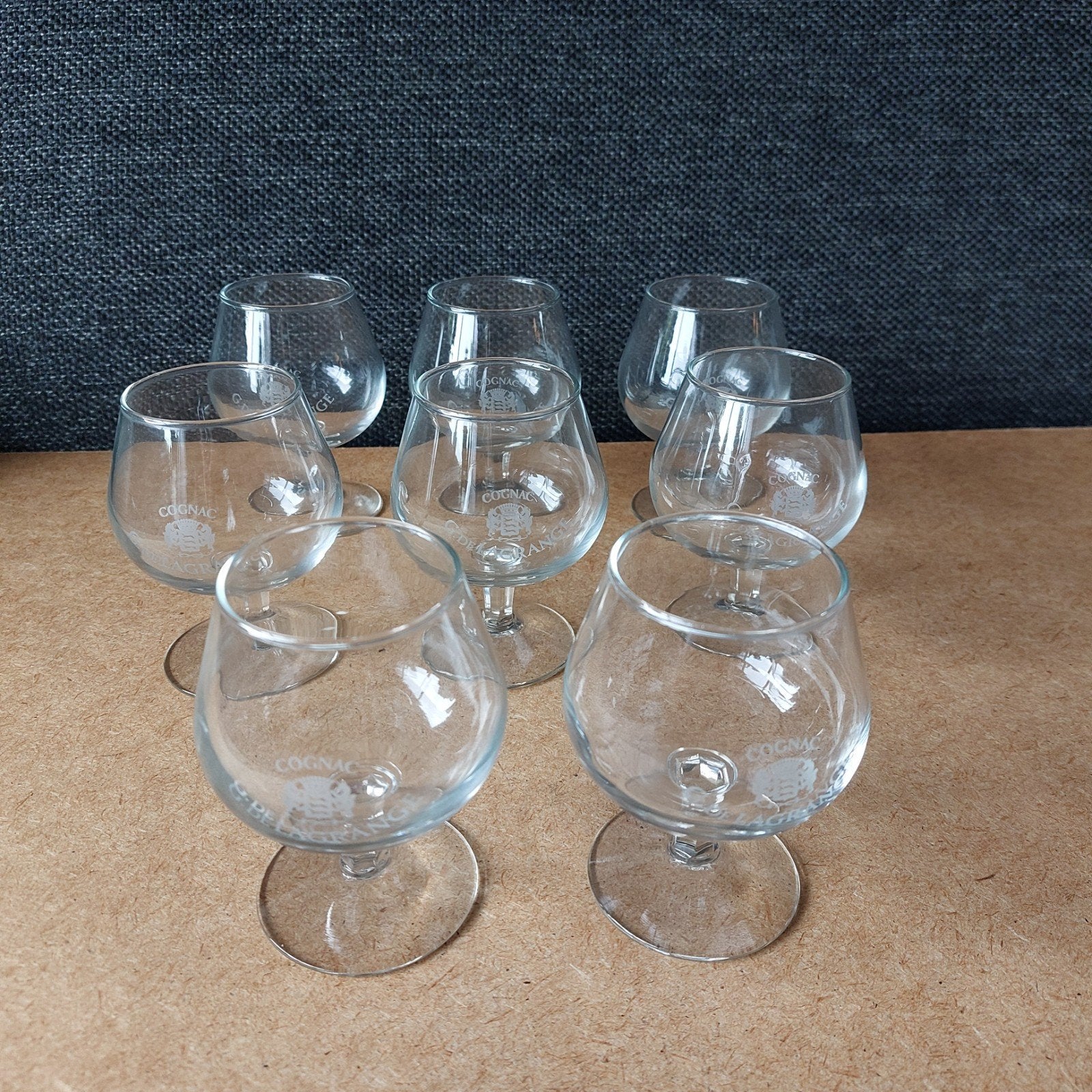 Set van 8 Cognac glazen G. De Lagrange, Ophalen of Verzenden