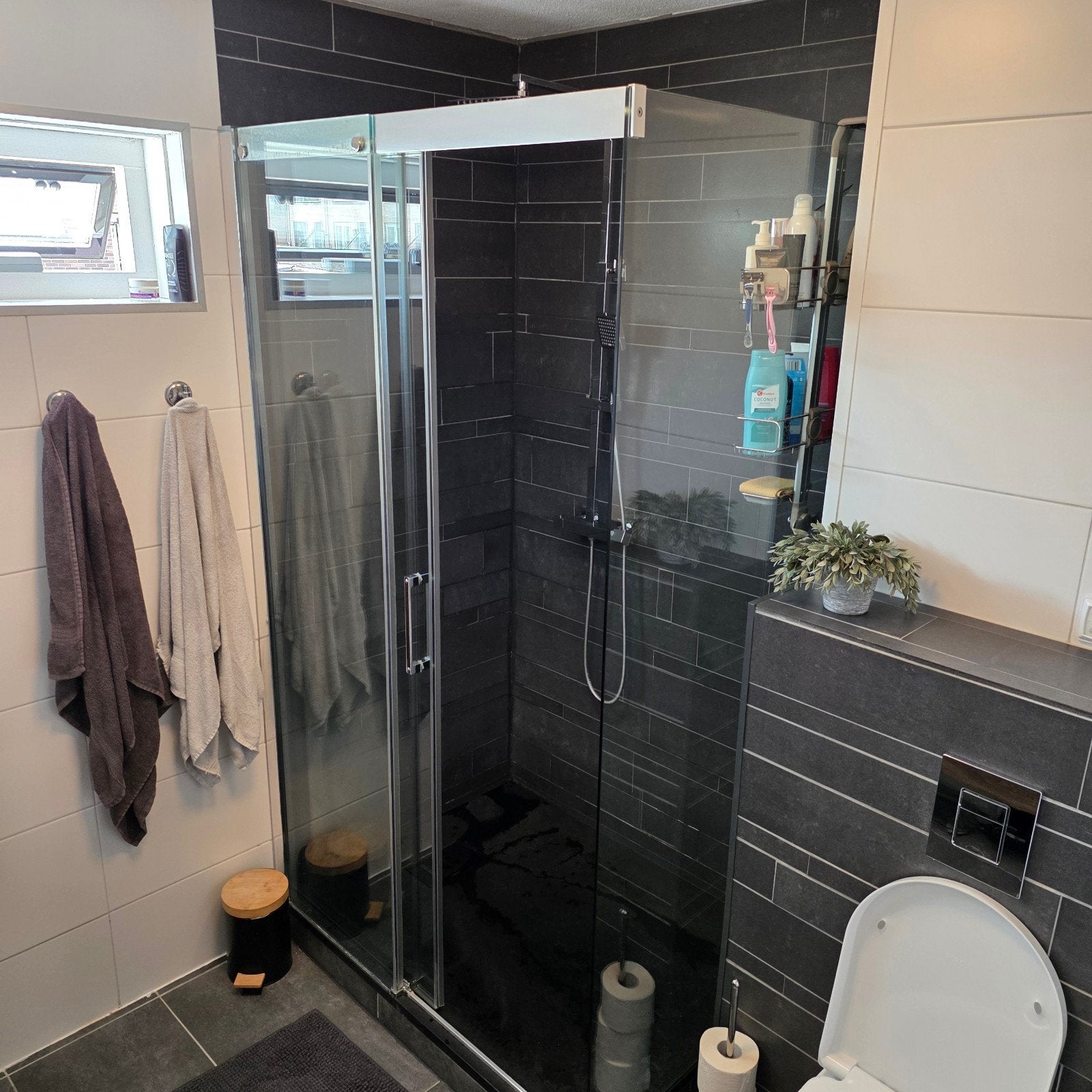 Glazen schuifdeur douchecabine 120x90 cm, Ophalen, Zo goed als nieuw, Met douche