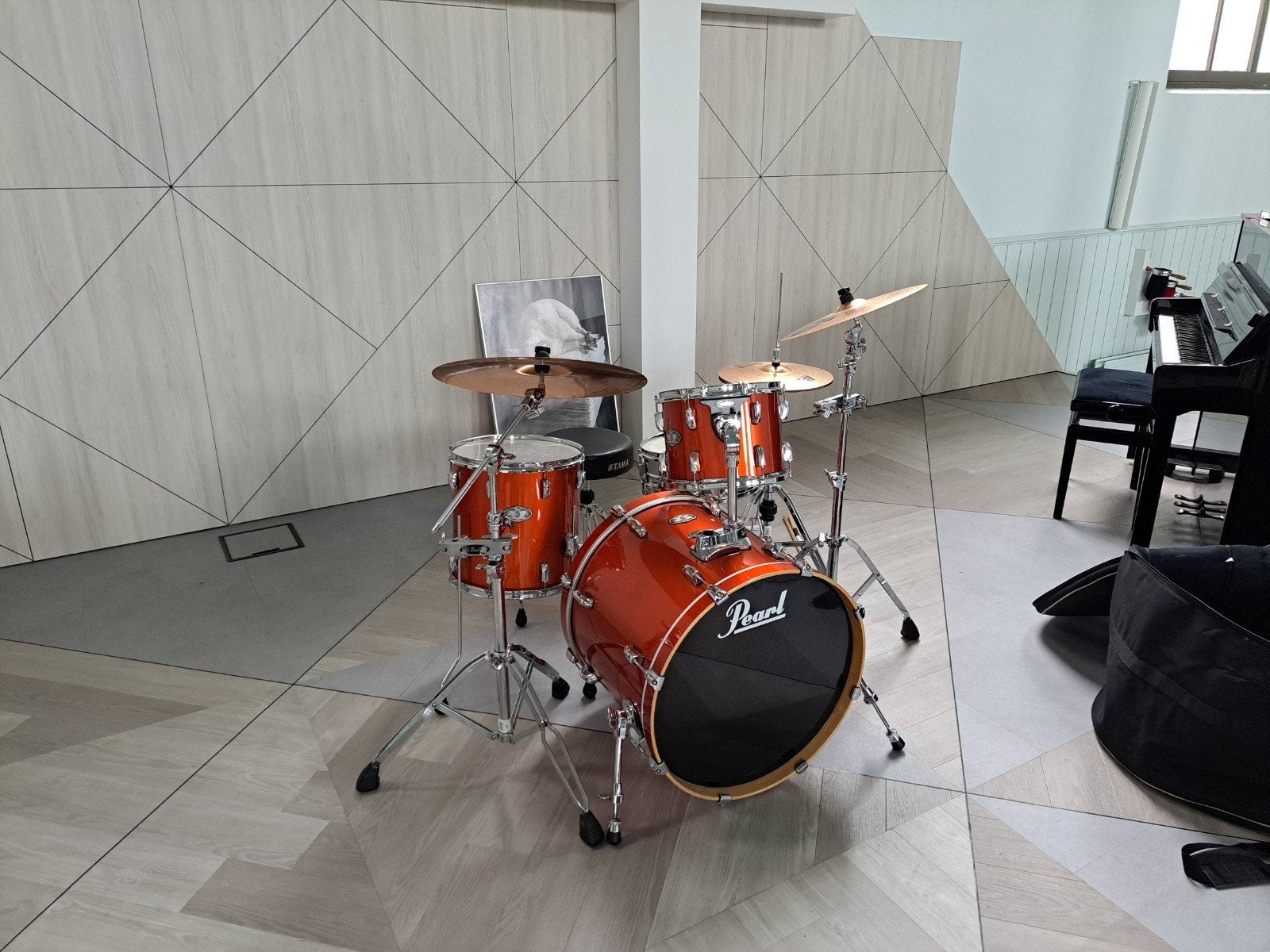 Pearl Vision Birch complete 6- delige drumset incl. hardware, Ophalen, Zo goed als nieuw, Pearl
