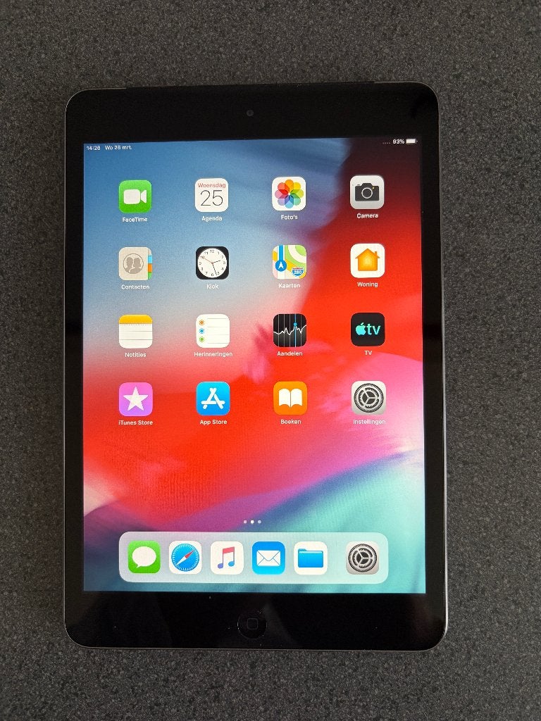 iPad mini 2, 128 GB, Wifi + Cellular, spacegray, model A1490, Apple iPad, 8 inch, Ophalen of Verzenden, Zo goed als nieuw