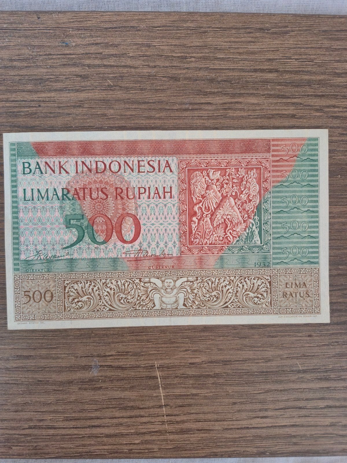 (0)Indonesische 500 Limaratus Rupiah Bankbiljet (1952), Verzenden