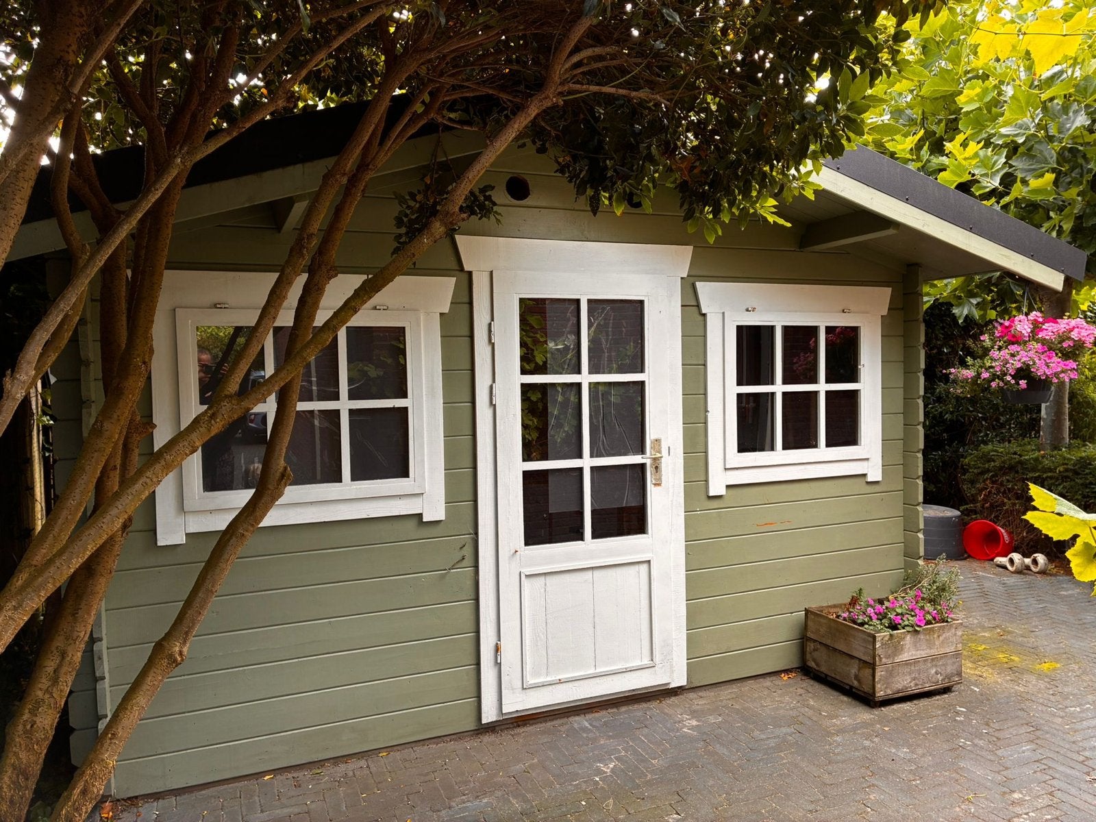 Blokhut tuinhuis, Tuin en Terras, Tuinhuizen, Ophalen, Gebruikt, 250 tot 500 cm, Blokhut
