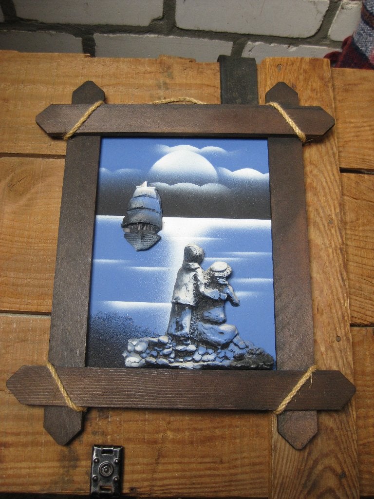 Apart 3-d schilderijtje breedte 30 cm hoogte 36 cm, Ophalen of Verzenden, Zo goed als nieuw, Minder dan 50 cm, Schilderij
