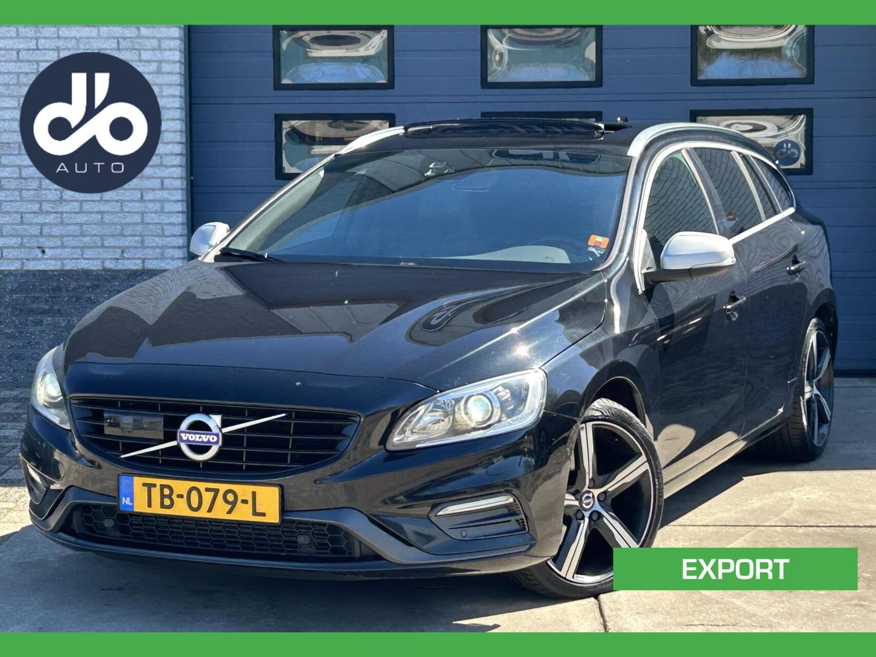 Volvo V60 2.0 D4 191pk AUTOM. R-Design EXPORT/ HANDEL I OPEN, Auto's, 1969 cc, Zwart, Diesel, Te koop