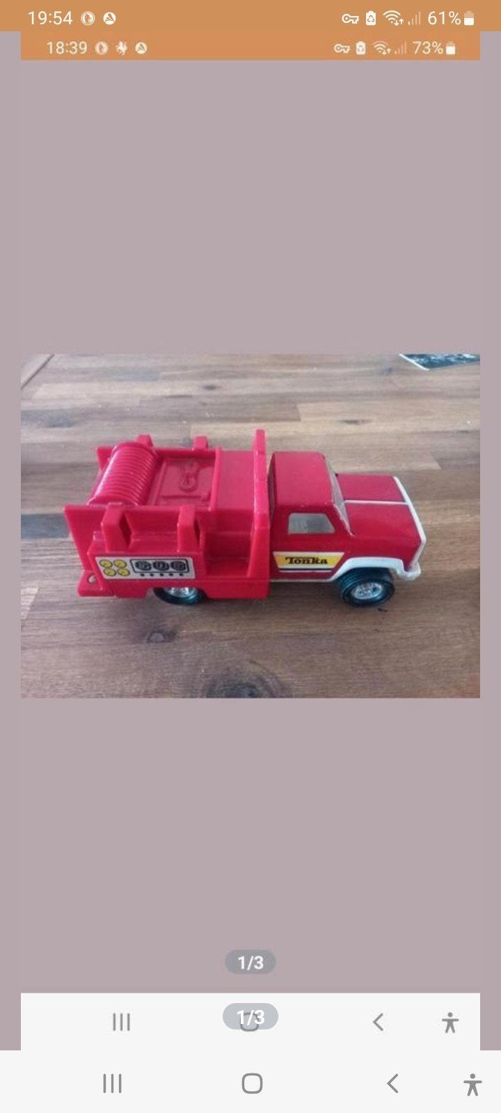 Vintage Tonka sleepwagen - Rood metalen speelgoedvoertuig, Ophalen of Verzenden
