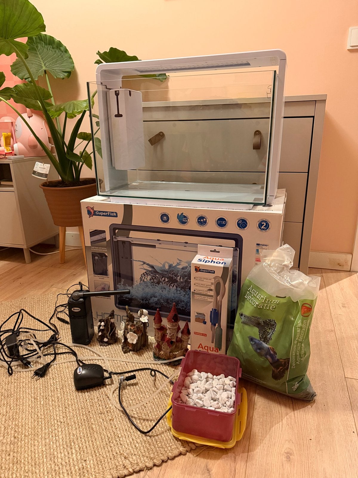 Superfish aquarium, 65 liter, met filter pomp en toebehoren., Ophalen, Zo goed als nieuw, Leeg aquarium, Inclusief controller
