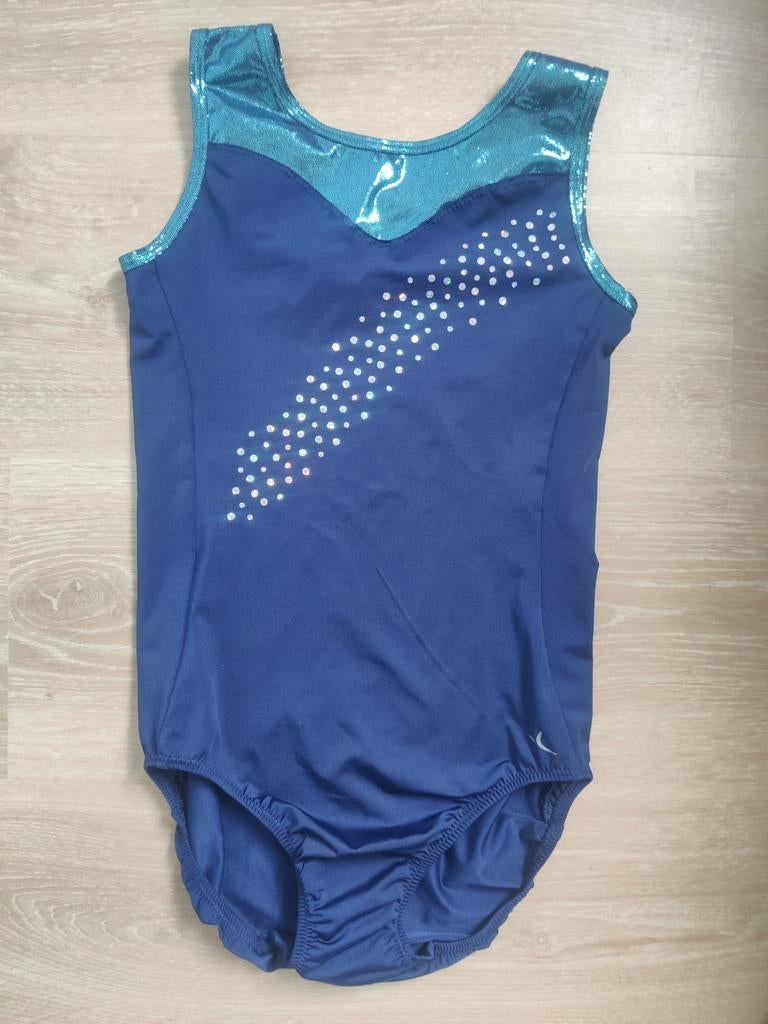 Turnpakje Decathlon maat 134/140, Sport en Fitness, Turnen, Blauw, Zo goed als nieuw, Turnpak(je), Kindermaat 122 t/m 140