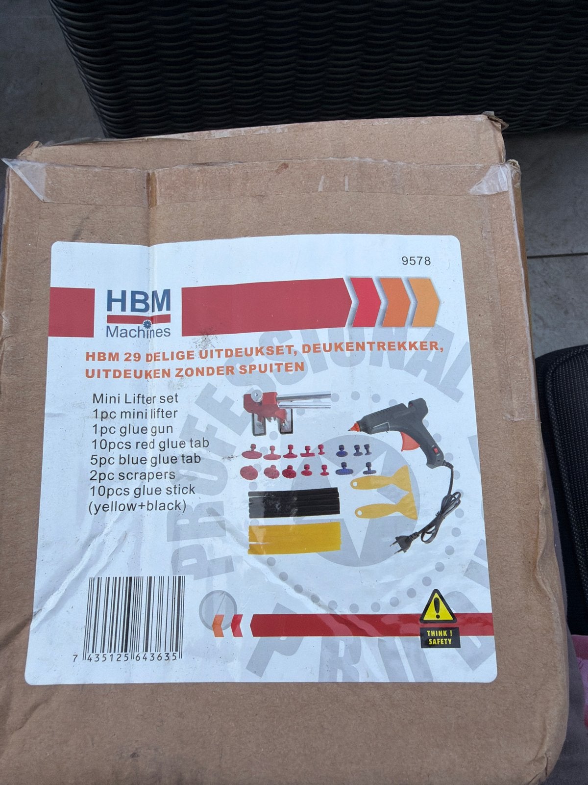 HBM 29-delige uitdeukset - Deukentrekker zonder spuiten, Doe-het-zelf en Verbouw, Gereedschap | Handgereedschap, Ophalen, Nieuw