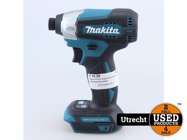 Makita DTD157 Slagschroevendraaier 2025 Body Nieuwstaat, Makita, Zo goed als nieuw, Support@makita.com, Makita Corporation, 3-11-8, Sumiyoshi-cho, 
Anjo, Aichi 446-8502
Japan