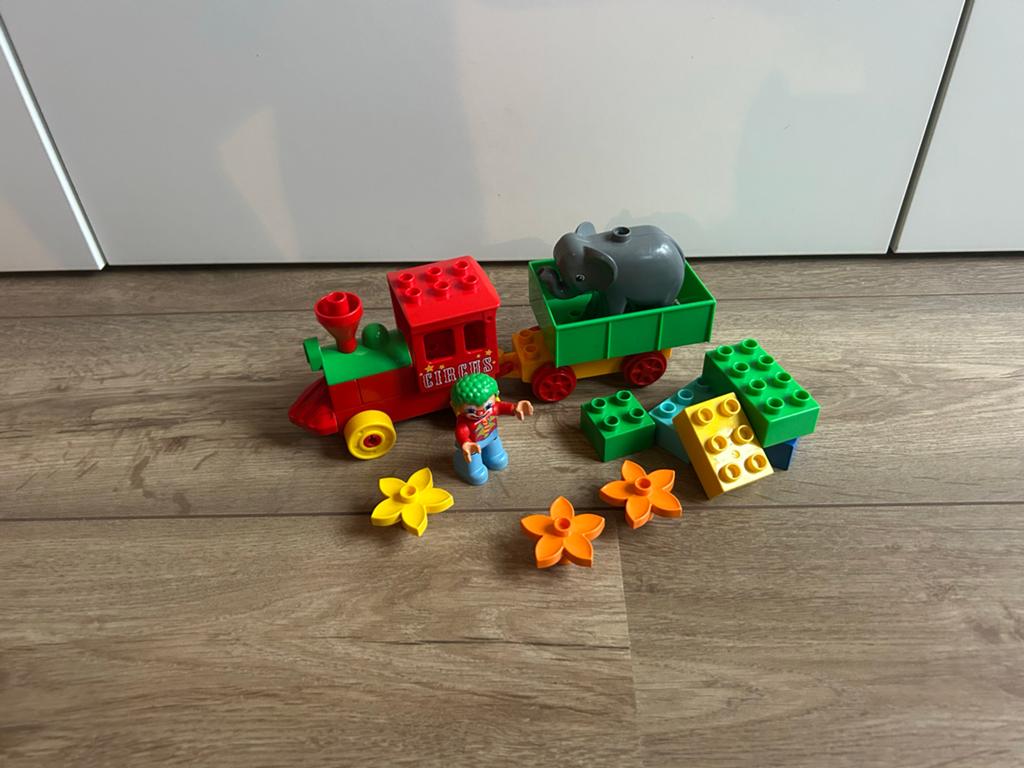 Duplo Circus Trein met Olifant en Clown, Inclusief minifiguren, Gebruikt, Overige thema's, Ophalen of Verzenden