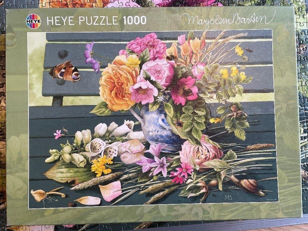 legpuzzel Marjolein Bastin Bench 1000 stukjes, Ophalen of Verzenden, 500 t/m 1500 stukjes, Zo goed als nieuw, Legpuzzel