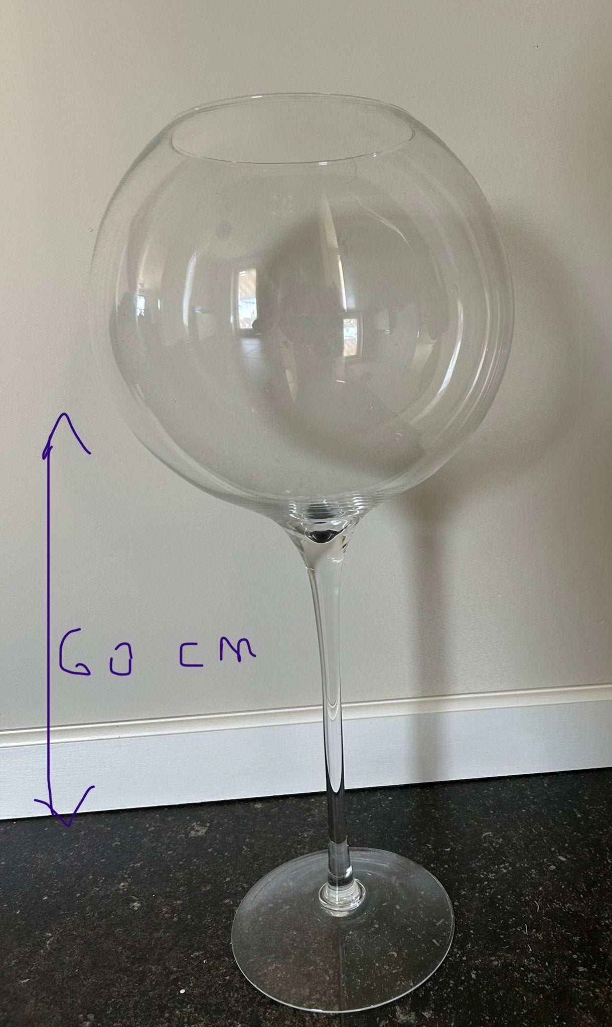 XXL Wijnglas Decoratie - 60 cm Hoog, Ophalen