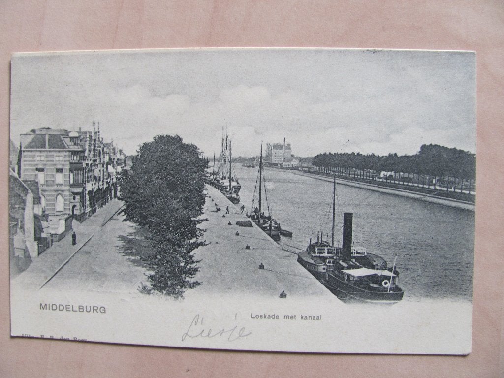 Middelburg 1902 Loskade met kanaal, Ophalen of Verzenden, Voor 1920, Gelopen, Zeeland