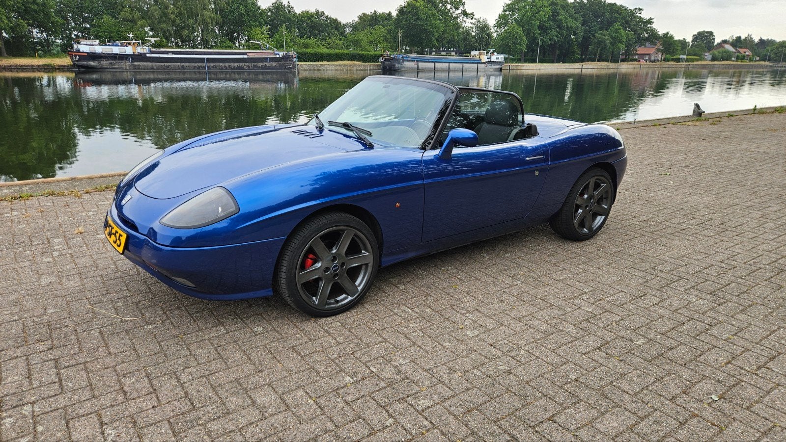 Fiat Barchetta 1.8 16V 1995 Blauw, Auto's, Fiat, Voorwielaandrijving, Zwart, 4 cilinders, Cabriolet