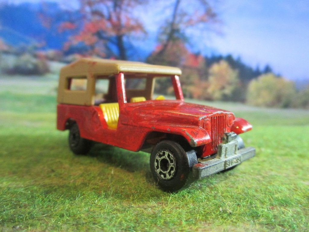 1/64 Jeep CJ6 - Matchbox Superfast MB53 1981 rood #1, Ophalen of Verzenden, Gebruikt, Auto