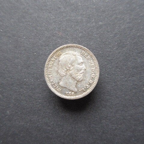 5 Cent 1863 Nederland XF+, Koning Willem III, Verzenden, Zilver, Losse munt