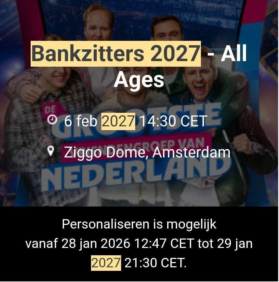 Bankzitters 6feb middag show, Drie personen of meer