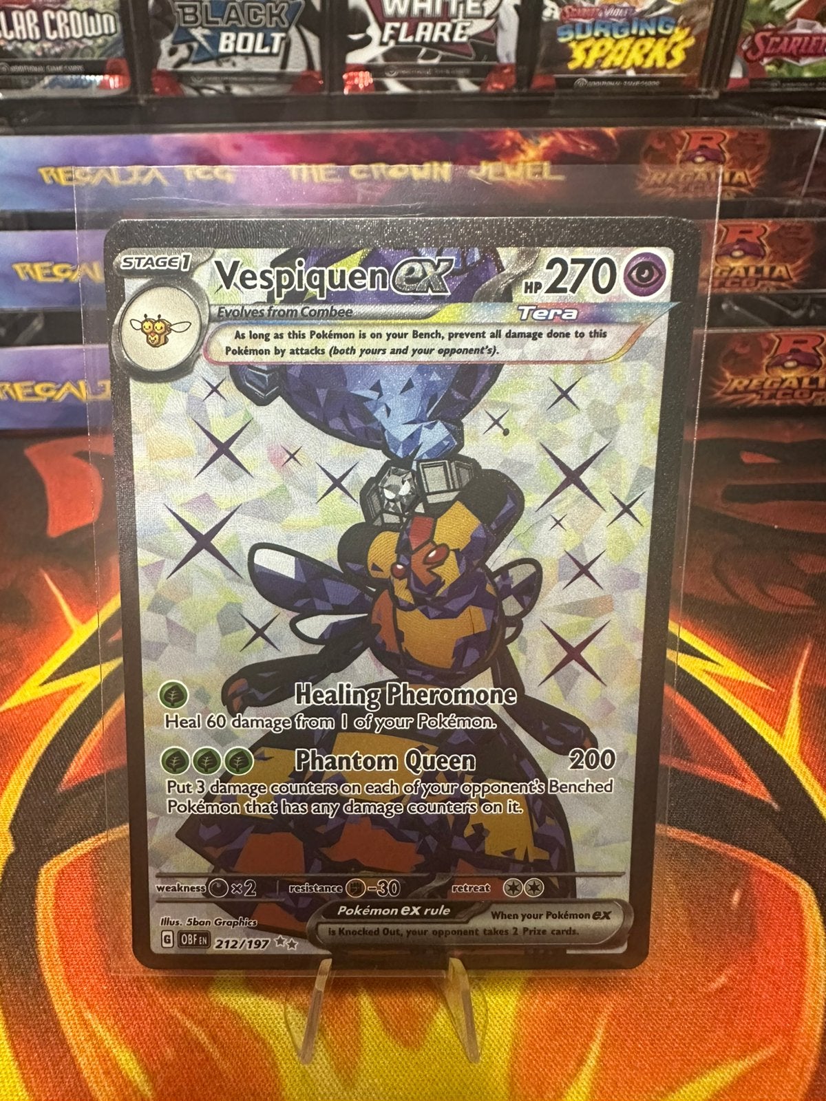Vespiquen ex (OBF 212) Obsidian Flames, Ophalen of Verzenden, Zo goed als nieuw, Losse kaart, Foil